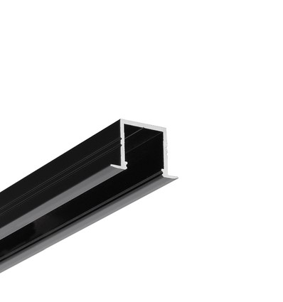 2m Aluminiumprofil SMART-IN16 BC3/U4 - Schwarz lackiert, eingebaut, LED-Schiene