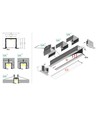 2m Aluminiumprofil SMART-IN16 BC3/U4 - Schwarz lackiert, eingebaut, LED-Schiene