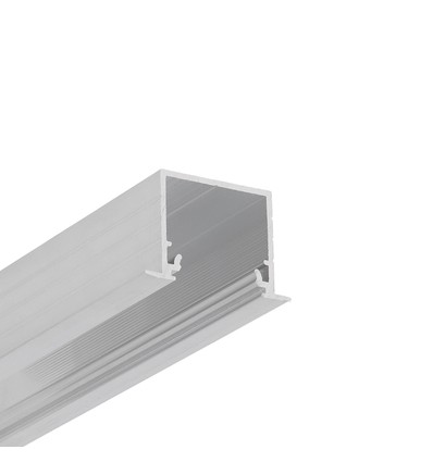 2m Aluprofil LINEA-IN20 EE7F/U7 - Unbehandeltes Aluminium, Einbau, LED-Schiene