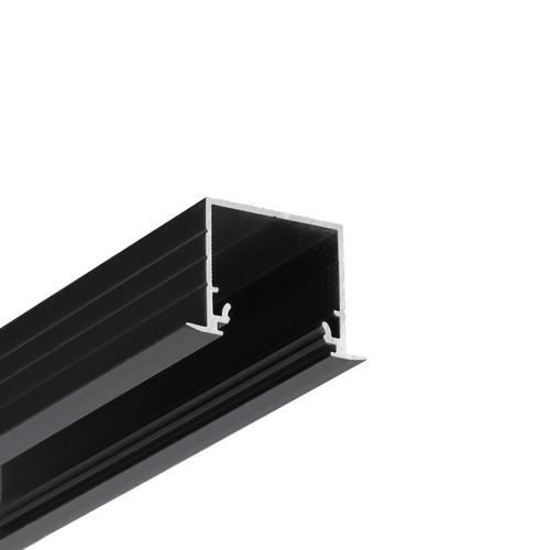 2m Aluminiumprofil LINEA-IN20 EE7F/U7 - Schwarz eloxiert, eingebaut, LED-Schiene
