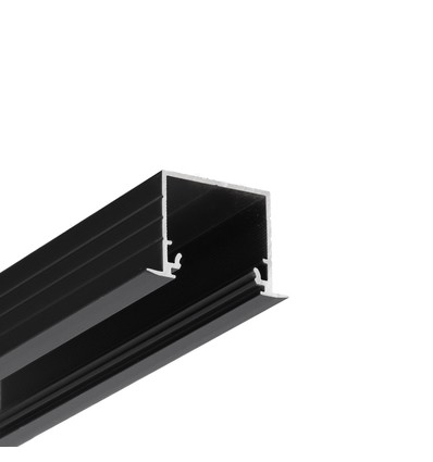 2m Aluminiumprofil LINEA-IN20 EE7F/U7 - Schwarz eloxiert, eingebaut, LED-Schiene