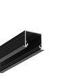 2m Aluminiumprofil LINEA-IN20 EE7F/U7 - Schwarz eloxiert, eingebaut, LED-Schiene