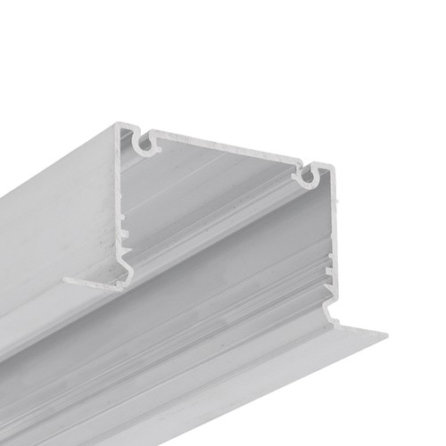 1m Aluprofil PHIL RECESSED C10 - Unbehandeltes Aluminium, Einbau, LED-Schiene
