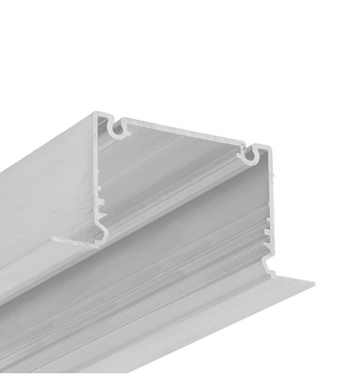 1m Aluprofil PHIL RECESSED C10 - Unbehandeltes Aluminium, Einbau, LED-Schiene