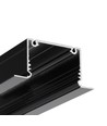 1m Aluprofil PHIL RECESSED C10 - Schwarz lackiert, eingebaut, LED-Schiene