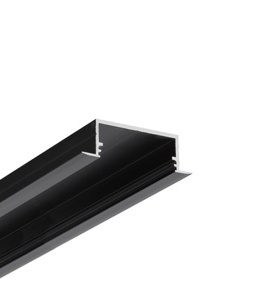 2m Aluprofil VARIO30-06 ACDE-9/U9 - Schwarz eloxiert, eingebaut, LED-Schiene