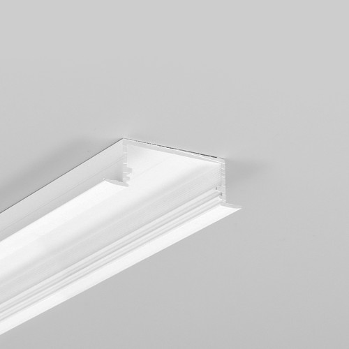 2m Aluprofil VARIO30-06 ACDE-9/U9 - Weiß lackiert, eingebaut, LED-Schiene