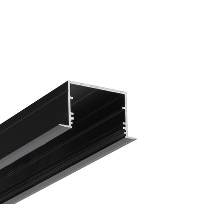 2m Aluprofil VARIO30-07 ACDE-9/U9 - Schwarz eloxiert, eingebaut, LED-Schiene