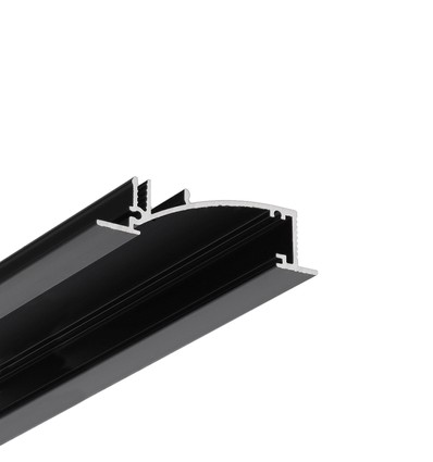 2m Aluprofil FLAT8 H/UX - Schwarz eloxiert, eingebaut, LED-Schiene