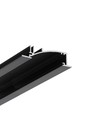 2m Aluprofil FLAT8 H/UX - Schwarz eloxiert, eingebaut, LED-Schiene