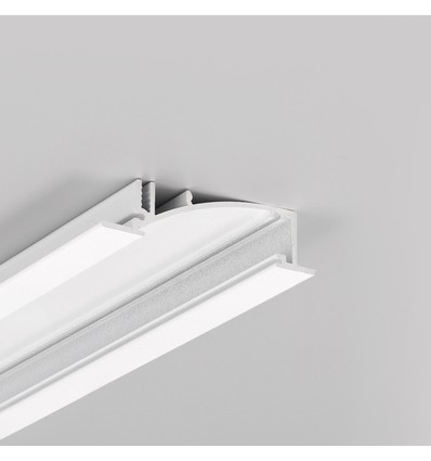 2m Aluprofil FLAT8 H/UX - Weiß lackiert, eingebaut, LED-Schiene