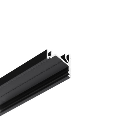 2m Aluprofil CORNER12.V2 EF/U - Schwarz eloxiert, Ecke, LED-Schiene