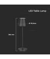 V-Tac wiederaufladbare Tischlampe, kabellos - Schwarz, IP54 Outdoor Tischlampe, Touch-dimmbar, Modell Mini