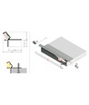 2m Aluprofil GLOW12 DOWN A1C - Unbehandeltes Aluminium, Einbau, LED-Schiene