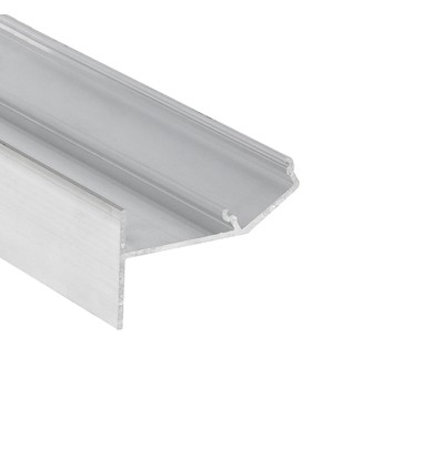 2m Aluprofil GLOW12 UP A1C - Unbehandeltes Aluminium, Einbau, LED-Schiene