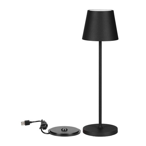 V-Tac wiederaufladbare Tischlampe, kabellos - Schwarz, IP54 Outdoor Tischlampe, Touch-dimmbar, Modell Mini