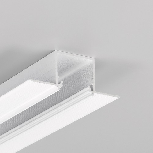 2m Aluprofil LINEA-IN20 TRIMLESS EE7F - Weiß lackiert, Einbau, LED-Schiene