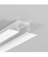 2m Aluprofil LINEA-IN20 TRIMLESS EE7F - Weiß lackiert, Einbau, LED-Schiene