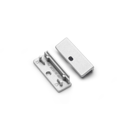1 Stk. Endstück WIDE24 - Mit Loch, silberfarben