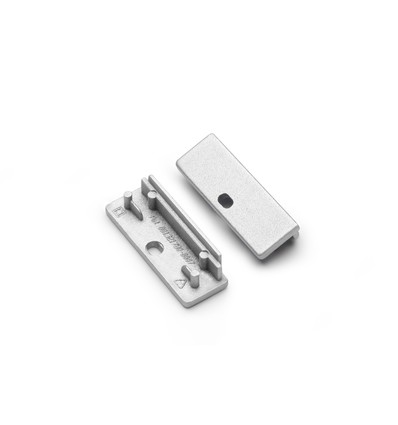 1 Stk. Endstück WIDE24 - Mit Loch, silberfarben
