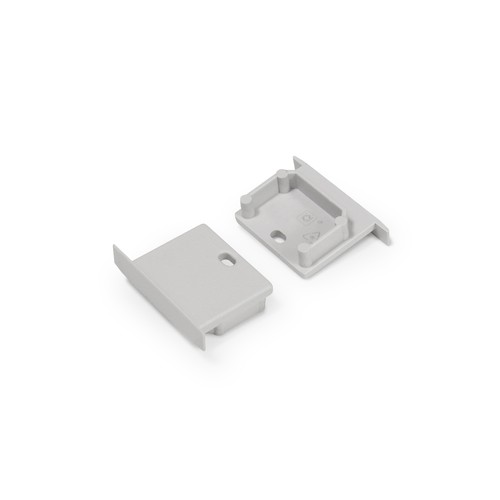 1 Stk. Endstück LINEA-IN20 - Mit Loch, Grau
