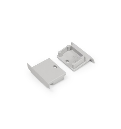 1 Stk. Endstück LINEA-IN20 - Mit Loch, Grau