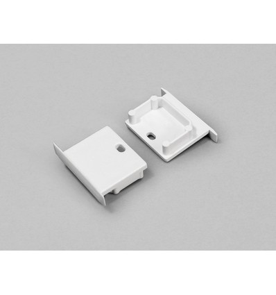 1 Stk. Endstück LINEA-IN20 - Mit Loch, weiß