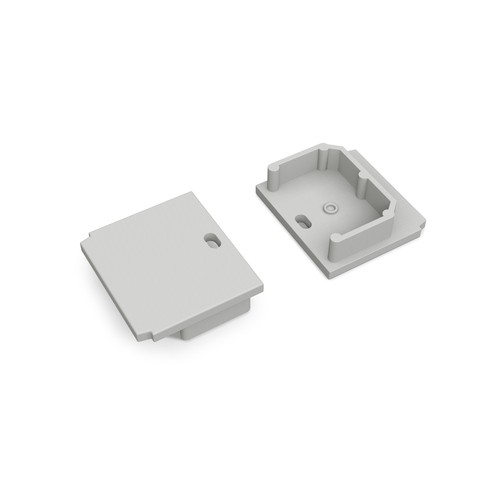 1 Stk. Endstück LINEA-IN20 TRIMLESS - Mit Loch, Grau
