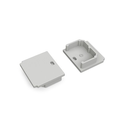 1 Stk. Endstück LINEA-IN20 TRIMLESS - Mit Loch, Grau
