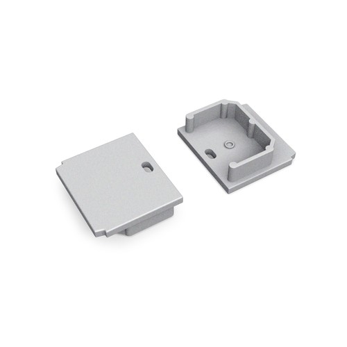 1 Stk. Endstück LINEA-IN20 TRIMLESS - Mit Loch, silberfarben