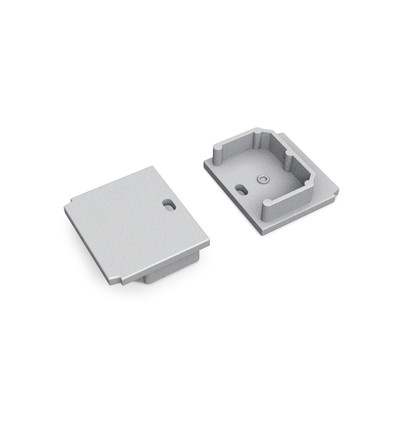 1 Stk. Endstück LINEA-IN20 TRIMLESS - Mit Loch, silberfarben