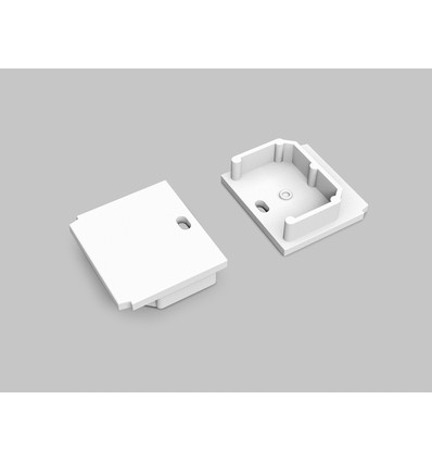 1 Stk. Endstück LINEA-IN20 TRIMLESS - Mit Loch, weiß