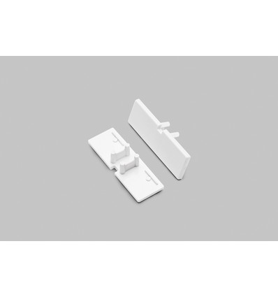 1 Stk. Endstück BACK10 - Mit Loch, weiß