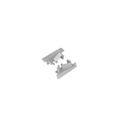 1 Stk. Endstück DIAGONAL10 - Mit Loch, silberfarben