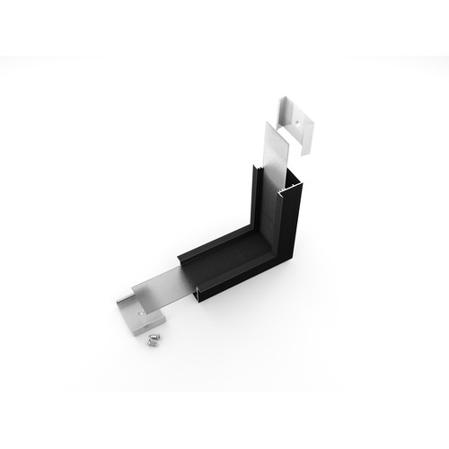Profilsammler VARIO30-07 90° - oben / unten, schwarz eloxiert