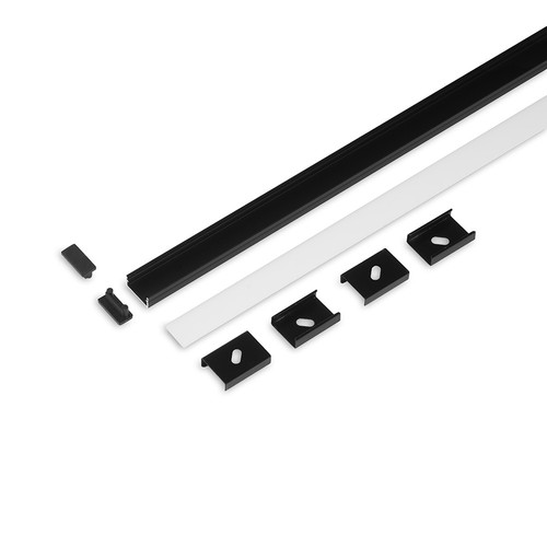 2m Set BEGTON12 + J SLIDE - Schwarz eloxiert