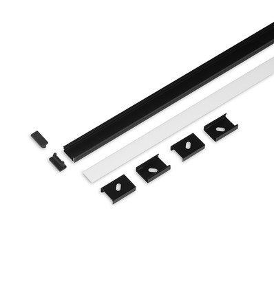 2m Set BEGTON12 + J SLIDE - Schwarz eloxiert