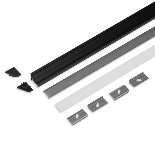 2m Set CORNER10.V2 + C CLICK - Schwarz eloxiert