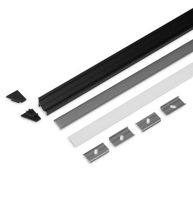 2m Set CORNER10.V2 + C CLICK - Schwarz eloxiert