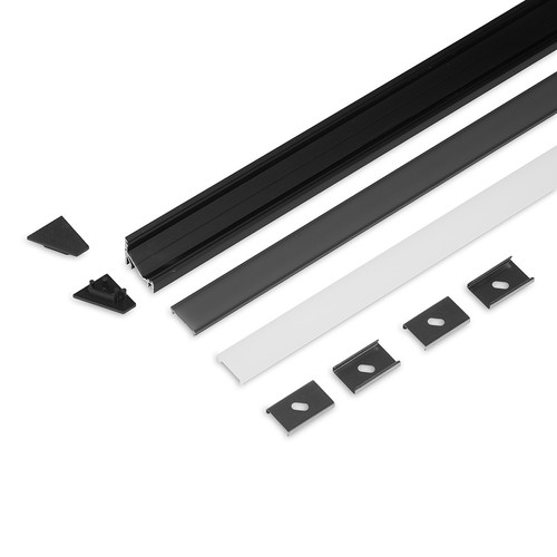 2m Set CORNER12.V2 + F CLICK - Schwarz eloxiert