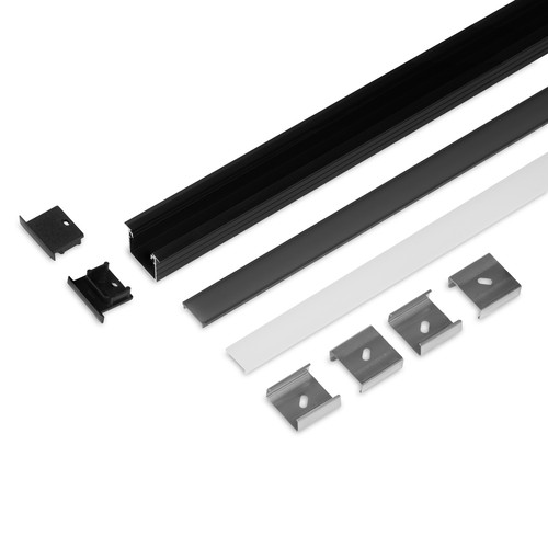 2m Set LINEA-IN20 + F CLICK - Schwarz eloxiert