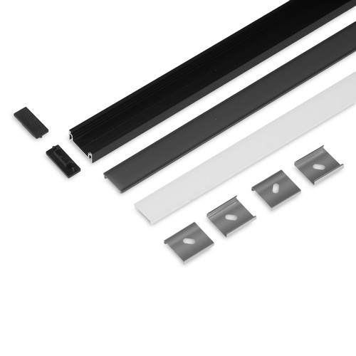 2m Set SURFACE14.V2 + F CLICK - Schwarz eloxiert