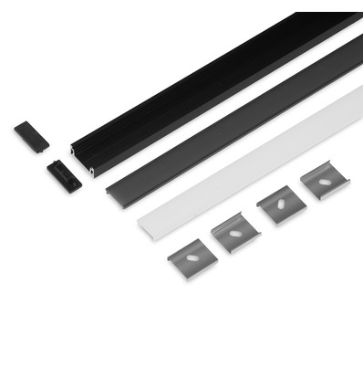 2m Set SURFACE14.V2 + F CLICK - Schwarz eloxiert
