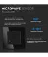 Wandmontierter Mikrowellensensor - Schwarz, für Einbau, max. 300W