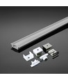 2m Einbauprofil Aluminium, weiß - Inkl. milchweißer Abdeckung, für 12mm LED Strip, 2000x24.7x7mm