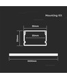 2m Aluprofil-Set - LED-Strip-Profil, Oberflächenmontage, 200x3x2cm
