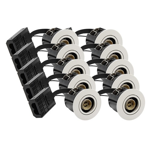 10er-Pack GU10 Einbaustrahler Inno88 - Mattweiß, IP44, direkt in Isolierung einbaubar