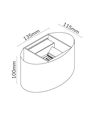 6W Up/Down Wandleuchte oval - 3000K, Weiß, Verstellbarer Abstrahlwinkel