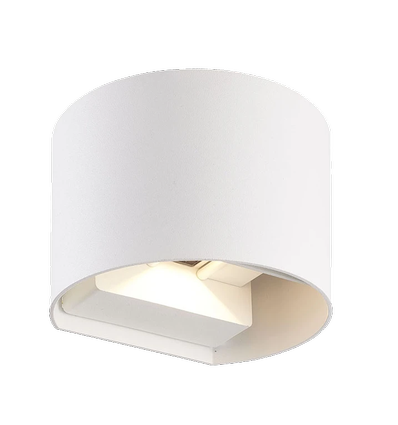 6W Up/Down Wandleuchte oval - 3000K, Weiß, Verstellbarer Abstrahlwinkel