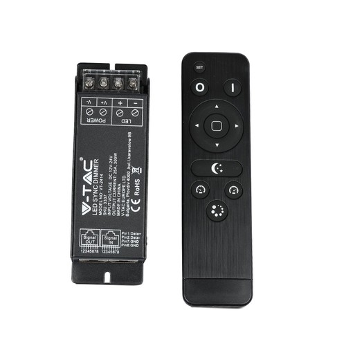 LED Dimmer mit RF Fernbedienung, 25A - 12V/24V, synchronisierbar, Memory-Funktion, IP20